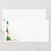Cartes Pour Fêtes Annuelles Bordure de Noël Holly (Devant / Derrière)