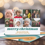 Cartes Pour Fêtes Annuelles Bordure photo 8 - Joyeux Noël Retro Line Art<br><div class="desc">Retour - Retro Line Art in Turquoise Greens and Rust Orange — Utilisez 8 photos carrés et faites un joyeux voeux de Noël unique et tendance avec une police script moderne sur le devant et un motif d'art festif sur le dos. Si vous avez besoin de déplacer quelque chose, cliquez...</div>