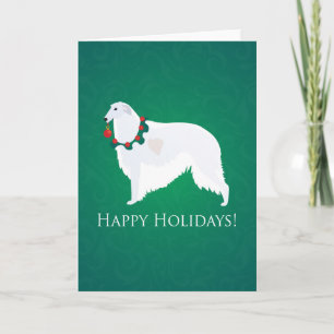Cartes Pour Fêtes Annuelles Borzoi Happy Holidays Design