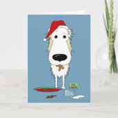 Cartes Pour Fêtes Annuelles Borzoi Père Noël - Cookies (Devant)