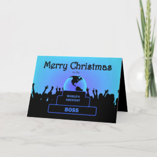 Cartes Pour Fêtes Annuelles Boss Greatest Cheers Christmas Blue Card