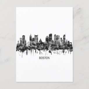 Cartes Pour Fêtes Annuelles Boston Massachusetts Skyline