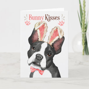 Cartes Pour Fêtes Annuelles Boston Terrier à Bunny Ears pour Pâques