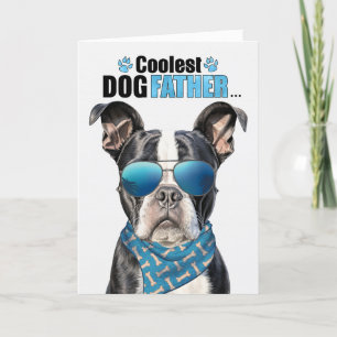 Cartes Pour Fêtes Annuelles Boston Terrier Chien Coolest Papa Fête des pères