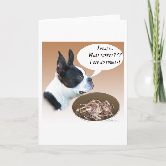 Cartes Pour Fêtes Annuelles Boston Terrier Turquie (Devant)