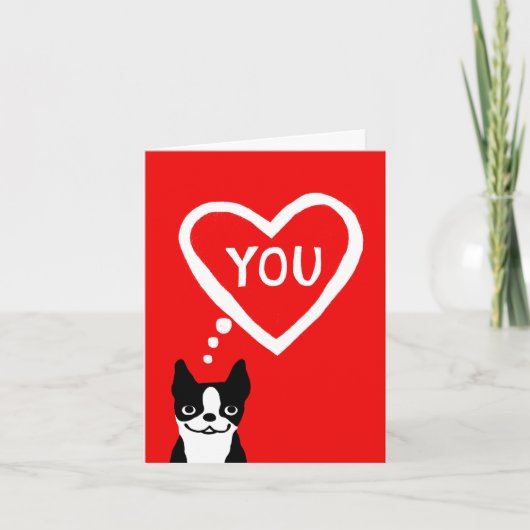 Cartes Pour Fêtes Annuelles Boston Terrier Valentine (Devant)