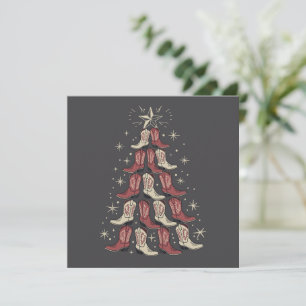 Cartes Pour Fêtes Annuelles Bot de Noël occidental en forme de bottes de cowgi