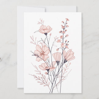 Cartes Pour Fêtes Annuelles Botanical Floral Illustration | Minimal Nature Aes