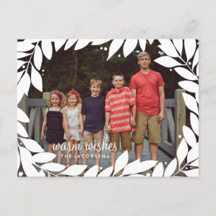 Cartes Pour Fêtes Annuelles Botanical Frame Holiday Postcard