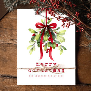 Cartes Pour Fêtes Annuelles Botanical Greenery Aquarelle Joyeux Noël