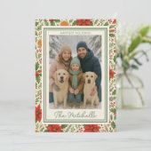 Cartes Pour Fêtes Annuelles Botanical Mistletoe Classic Floral Art Pattern (Debout devant)