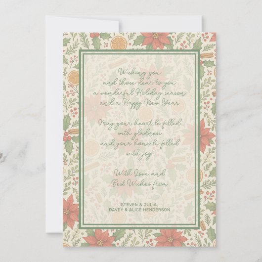 Cartes Pour Fêtes Annuelles Botanical Mistletoe Classic Floral Art Pattern (Dos)