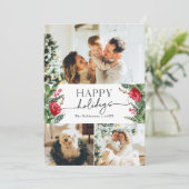 Cartes Pour Fêtes Annuelles Botanique 3 Photo à l'aquarelle écriture moderne (Debout devant)