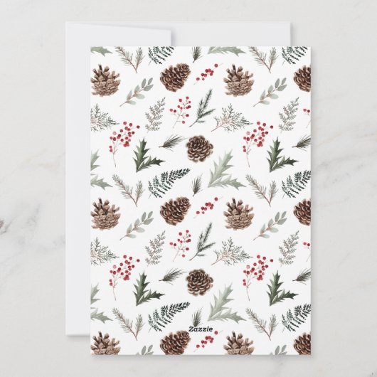 Cartes Pour Fêtes Annuelles Botanique d'hiver Famille de Noël Photo (Dos)