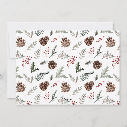 Cartes Pour Fêtes Annuelles Botanique d'hiver Photo de Noël (Dos)