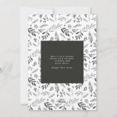 Cartes Pour Fêtes Annuelles Botanique d'hiver Photo de Noël noir et blanc (Dos)