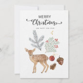 Cartes Pour Fêtes Annuelles Botanique et cerfs rustiques (Devant)