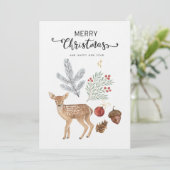 Cartes Pour Fêtes Annuelles Botanique et cerfs rustiques (Debout devant)