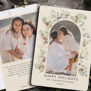 Cartes Pour Fêtes Annuelles Botanique Eucalyptus Verdure Noël personnalisé