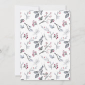 Cartes Pour Fêtes Annuelles Botanique simple moderne de pingouin de Noël (Dos)