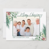 Cartes Pour Fêtes Annuelles Botaniques d'hiver 3 Photos Noël (Devant)