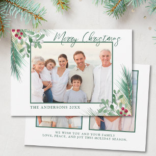 Cartes Pour Fêtes Annuelles Botaniques d'hiver 3 Photos Noël