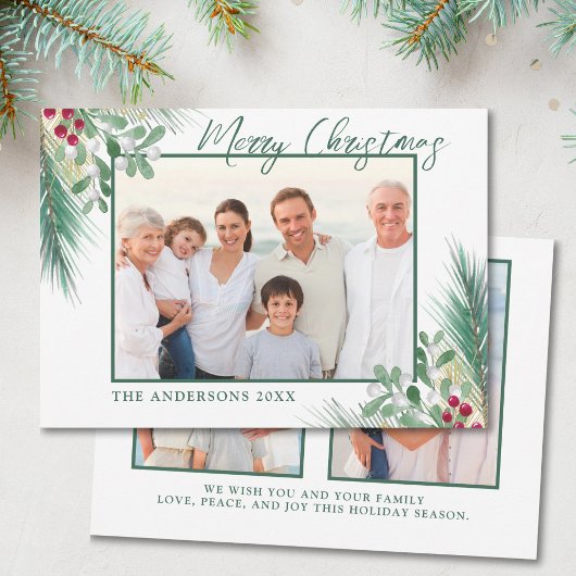 Cartes Pour Fêtes Annuelles Botaniques d'hiver 3 Photos Noël