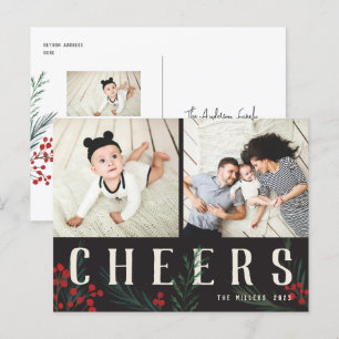 Cartes Pour Fêtes Annuelles Botaniques typographiques 2 Photos