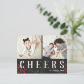 Cartes Pour Fêtes Annuelles Botaniques typographiques 2 Photos (Debout devant)