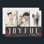 Cartes Pour Fêtes Annuelles Botaniques typographiques 3 Photo Collage Joyeux<br><div class="desc">Entièrement personnalisable de toutes les manières possibles, cette nouvelle collection de cartes de vacances présente nos baies d'hiver peintes à la main et des oeuvres d'art sur le feuillage. Des salutations modernes audacieuses entrelacées entre les oeuvres d'art font une déclaration typographique fantaisiste qui se démarque. Cette collection comprend plusieurs options...</div>