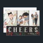 Cartes Pour Fêtes Annuelles Botaniques typographiques 3 Photos<br><div class="desc">Carte postale. Entièrement personnalisable de toutes les manières possibles, cette nouvelle collection de cartes de vacances présente nos baies d'hiver peintes à la main et des oeuvres d'art sur le feuillage. Des salutations modernes audacieuses entrelacées entre les oeuvres d'art font une déclaration typographique fantaisiste qui se démarque. Cette collection comprend...</div>