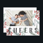 Cartes Pour Fêtes Annuelles Botaniques typographiques Salaires photo<br><div class="desc">Carte postale. Entièrement personnalisable de toutes les manières possibles, cette nouvelle collection de cartes de vacances présente nos baies d'hiver peintes à la main et des oeuvres d'art sur le feuillage. Des salutations modernes audacieuses entrelacées entre les oeuvres d'art font une déclaration typographique fantaisiste qui se démarque. Cette collection comprend...</div>