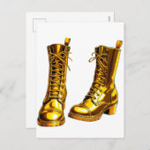 Cartes Pour Fêtes Annuelles Botte d'or (Devant / Derrière)