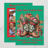 Cartes Pour Fêtes Annuelles Bottes de fête (Devant / Derrière)