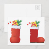Cartes Pour Fêtes Annuelles Bottes de Noël (Devant / Derrière)