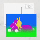 Cartes Pour Fêtes Annuelles Boucles d'oreilles de lapin de Pâques (Devant / Derrière)