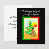 Cartes Pour Fêtes Annuelles Bouddha de Noël avec arbre ! (Devant / Derrière)