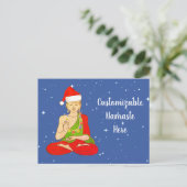 Cartes Pour Fêtes Annuelles Bouddha de Noël Namaste Personnalisable (Debout devant)