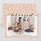 Cartes Pour Fêtes Annuelles Bouges de pin beige moderne Élégant Script minimal (Devant / Derrière)