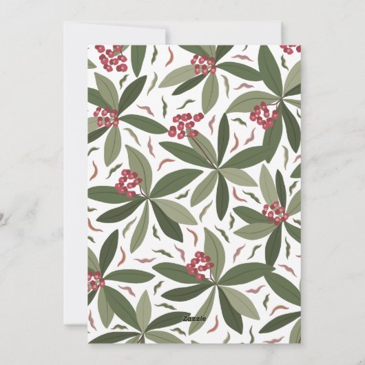 Cartes Pour Fêtes Annuelles Bouges de pin de cerf aquarelle (Dos)