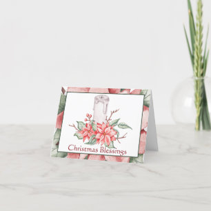 Cartes Pour Fêtes Annuelles Bougie aquarelle et poinsettia Noël personnalisé