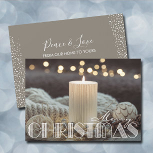 Cartes Pour Fêtes Annuelles Bougie blanche Noël cosy