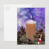 Cartes Pour Fêtes Annuelles Bougie de Noël (Devant / Derrière)