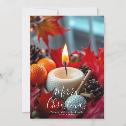 Cartes Pour Fêtes Annuelles Bougie de Noël de golf (Devant)