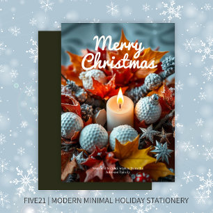 Cartes Pour Fêtes Annuelles Bougie de Noël de golf ・ Olive
