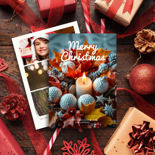 Cartes Pour Fêtes Annuelles Bougie de Noël de golf ・ Photo de famille