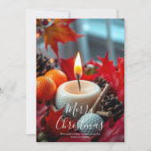 Cartes Pour Fêtes Annuelles Bougie de Noël de golf ・ Vert (Devant)