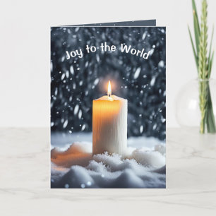 Cartes Pour Fêtes Annuelles Bougie De Noël En Neige