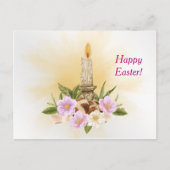 Cartes Pour Fêtes Annuelles Bougie de Pâques rose (Devant)