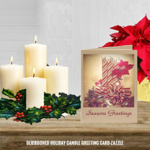Cartes Pour Fêtes Annuelles Bougie de vacances Beribboned